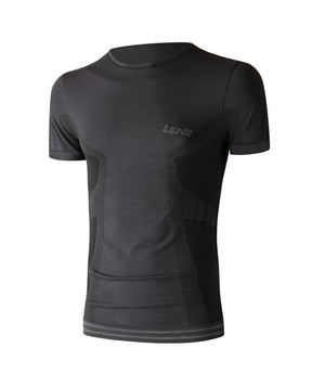 Lenz T-Shirt Men Merino 6.0 Round Neck, schwarz, XL