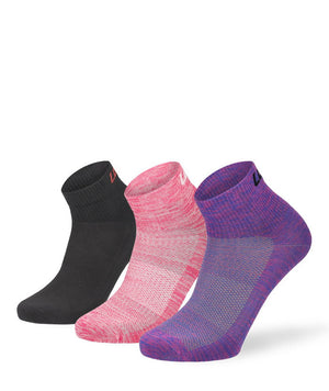 Lenz Performance Quarter Tech 3er Pack, violett mele/pink mele/schwarz, 35-38