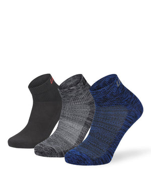 Lenz Performance Quarter Tech 3er Pack, marine mele/grau mele/schwarz, 39-42