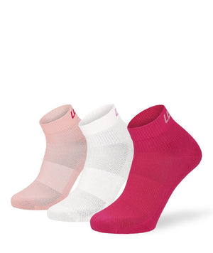 Lenz Performance Quarter Tech 3er Pack, pink/weiss/rosa, 35-38