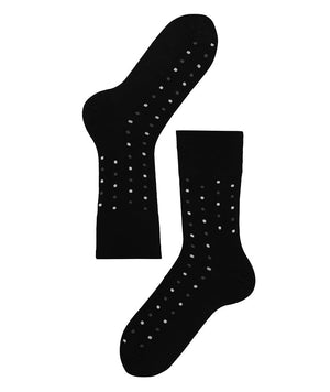 Lenz Longlife Socks Men 2er Pack, schwarz/grau-weisse dots, 42-44