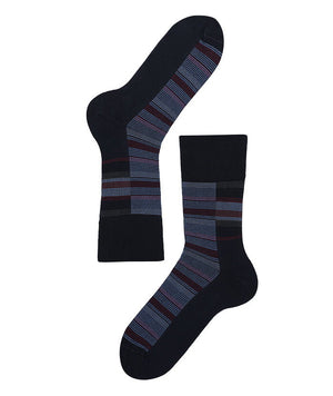 Lenz Longlife Socks Men 2er Pack, blau/multi stripes, 42-44
