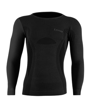 Lenz Longsleeve Men Merino 6.0 Round Neck, schwarz, L