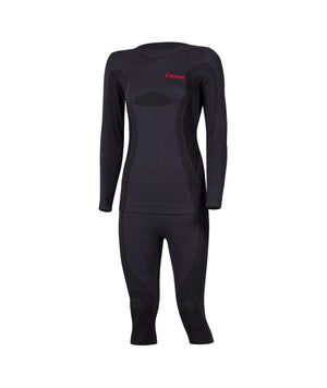 Lenz Set Of Merino Underwear Women 3/4, schwarz, XS/S