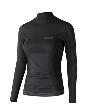 Lenz Longsleeve Women Merino 6.0 Turtle Neck, schwarz, M