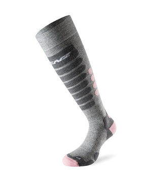 Lenz Skiing 3.0 Merino Softtec, hellgrau/rosa, 35-38